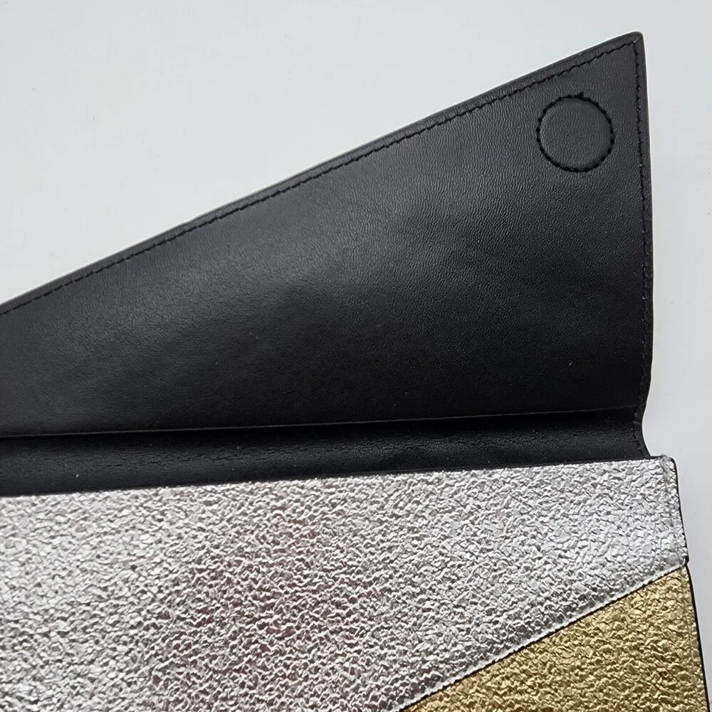 Clutch Evening Bag Gold Silver Magnet Closure 9x5